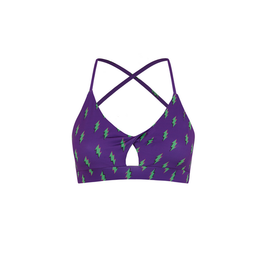 PURPLE LIGHTNING BOLT MERCURY SPORTS BRA