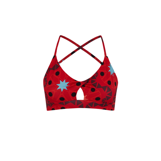 RED WANDERING STAR MERCURY SPORTS BRA