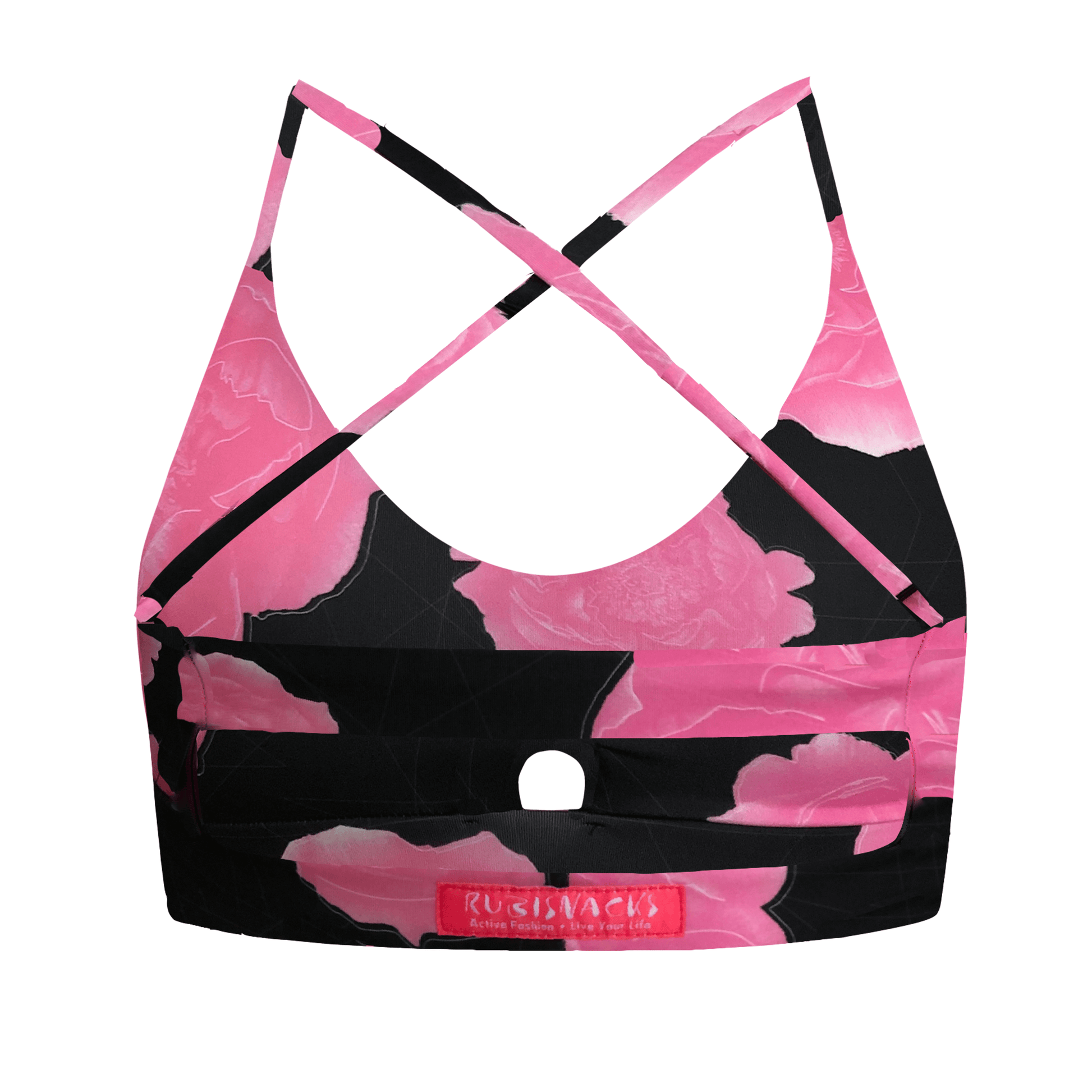 Pink Peony Watercolor Artemis Sports Bra – Rubisnacks Barcelona