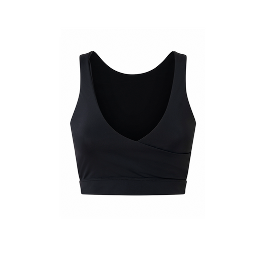 Ink Black Minerva Reversible Crop Top in ECONYL®