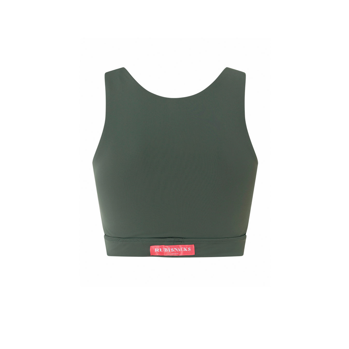 Olive Green Minerva Reversible Crop Top in ECONYL®