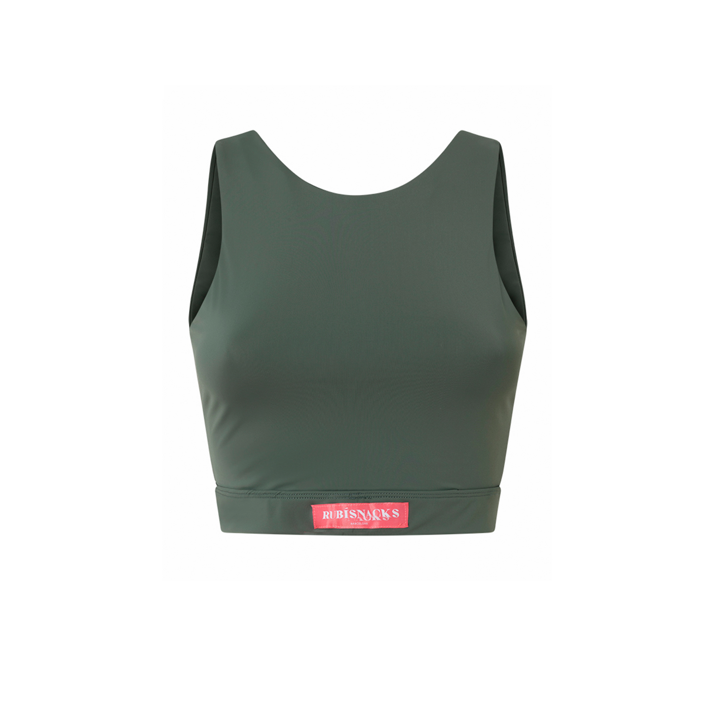 Olive Green Minerva Reversible Crop Top in ECONYL®